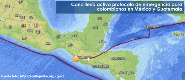 Cancillería colombiana activa protocolo de emergencia tras terremoto registrado en México y Guatemala
