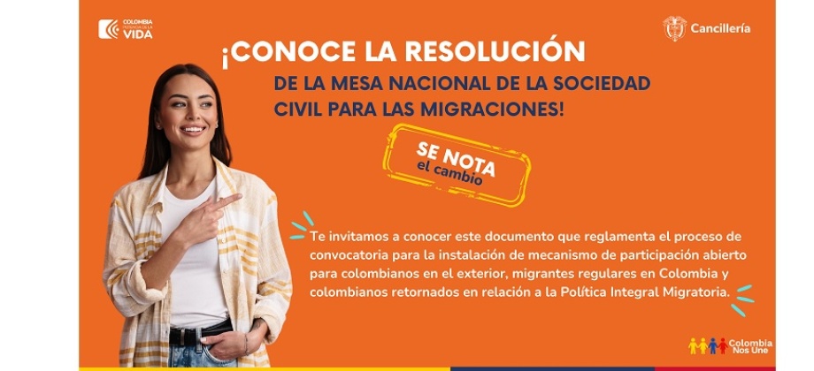 Ya está lista la Resolución del Proceso de Convocatoria de la Mesa Nacional de la Sociedad Civil para las Migraciones